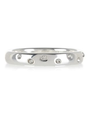 Sterling Silver Scatter Diamant&eacute; Ring